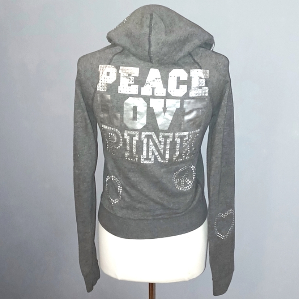 ⏳️LAST CHANCE AT THIS PRICE!!⏳️ PINK VS RARE 'Peace+Love' Zipup Hoodie